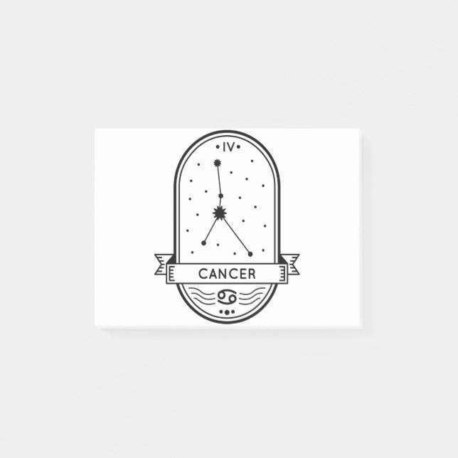 ZODIAC BADGE CONSTELLATION CANCER STROKE POST-IT NOTES (Front)
