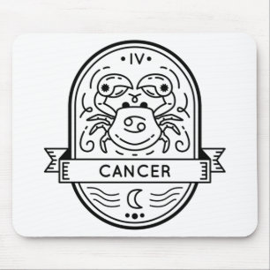 ZODIAC BADGE SYMBOL CANCER STROKE MOUSE PAD