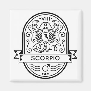 ZODIAC BADGE SYMBOL SCORPIO STROKE MAGNET