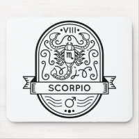 ZODIAC BADGE SYMBOL SCORPIO STROKE
