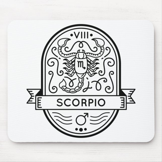 ZODIAC BADGE SYMBOL SCORPIO STROKE MOUSE PAD (Front)