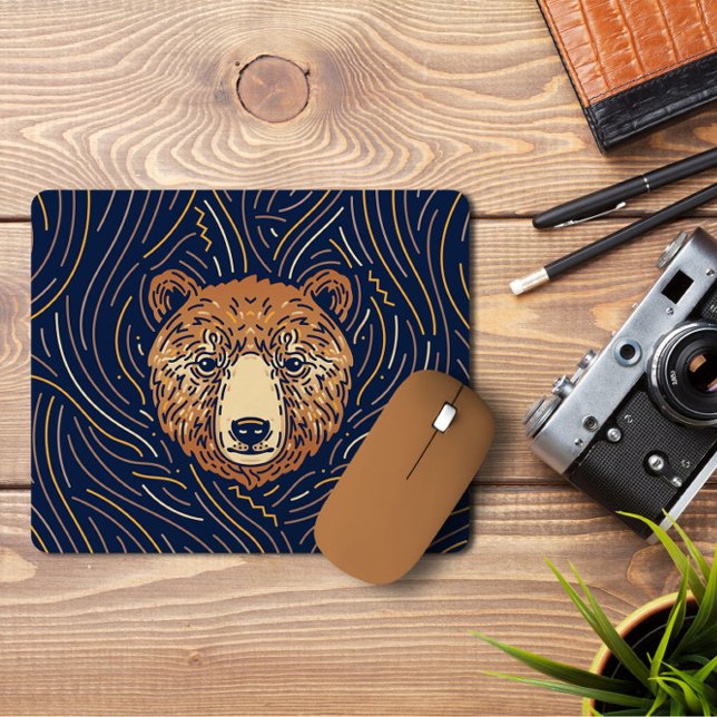 Zodiac Bear Portrait | Hand-drawn Bear Mousepad (Creator Uploaded)