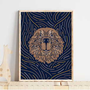 Zodiac Beaver Animal Print Beaver Print