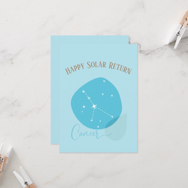 Zodiac Birthday Cancer Flat Card (Front/Back In Situ)