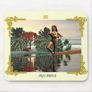 ZODIAC BIRTHDAY SIGNS / AQUARIUS MOUSE PAD