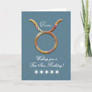 Zodiac Birthday-Taurus the Bull/5 Star Card