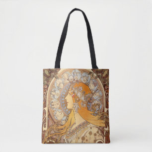 Zodiac by Alphonse Mucha Tote Bag