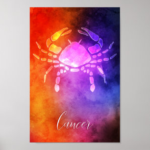 Zodiac : Cancer Colourful Candy Colours Poster