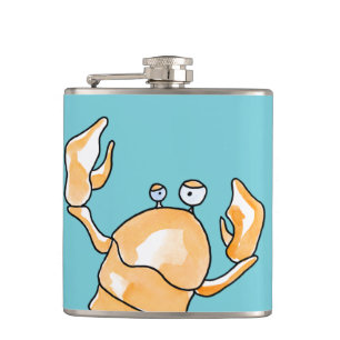 Zodiac cancer hip flask