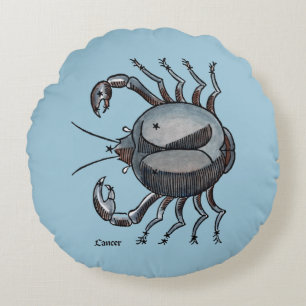Zodiac: Cancer In Colour Round Cushion