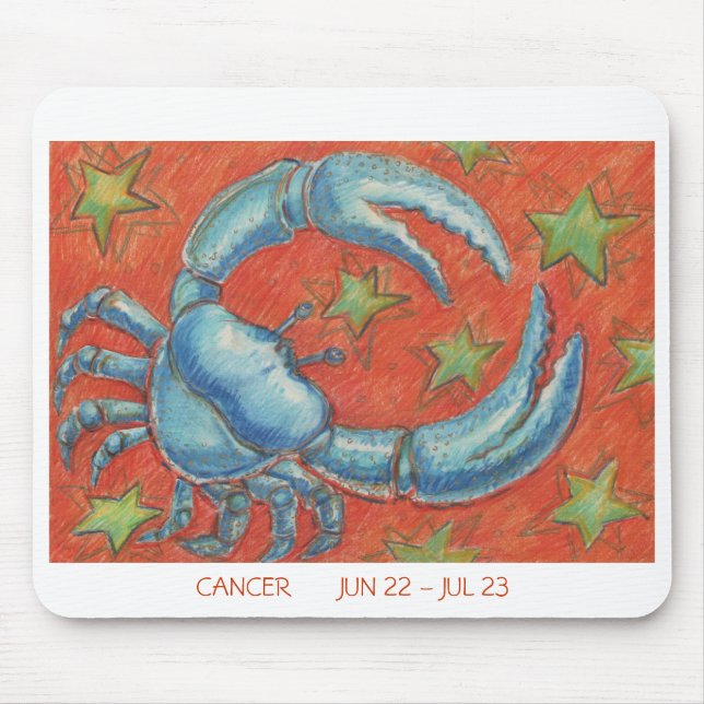 Zodiac Cancer mousepad white border (Front)