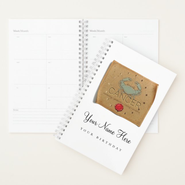 Zodiac - Cancer - Personalized Day Planner (Display)
