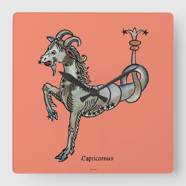 Zodiac: Capricorn, 1482 Square Wall Clock (Front)