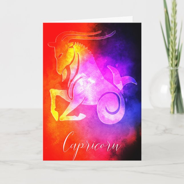 Zodiac : Capricorn Colourful Candy Colours Card (Front)