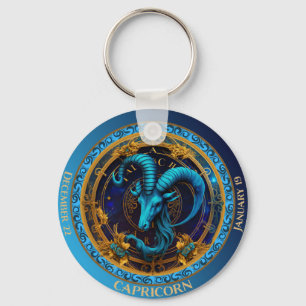 Zodiac Capricorn Customise NAME, DATE Key Ring