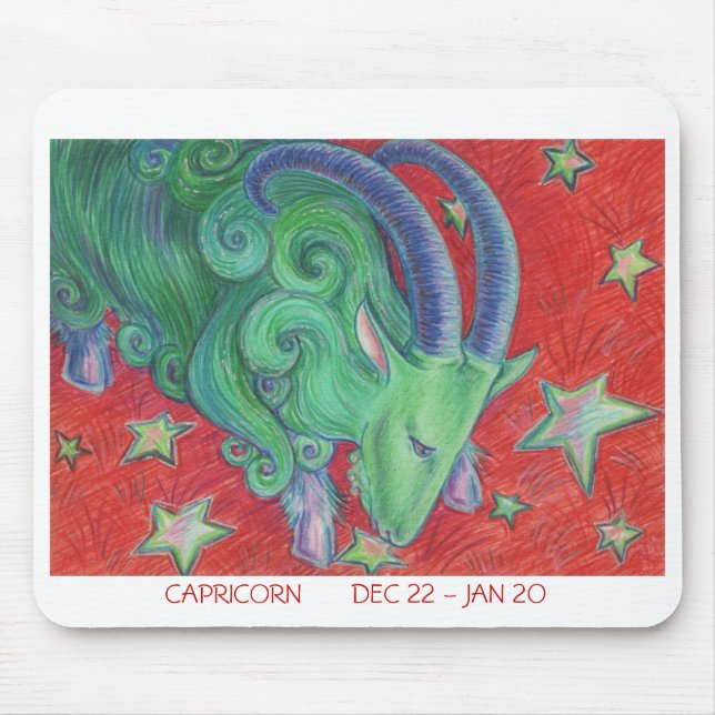 Zodiac Capricorn mousepad white border (Front)