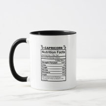 Zodiac Capricorn Nutrition Fact Mug