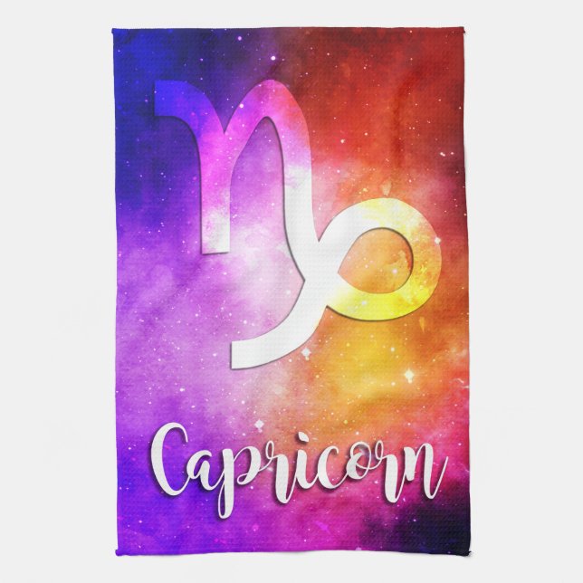 Zodiac : Capricorn Space Candy Tea Towel (Vertical)