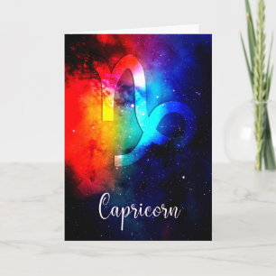 Zodiac : Capricorn Space Rainbow Card