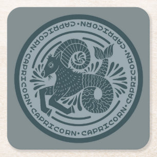 Zodiac Capricorn Square Paper Coaster
