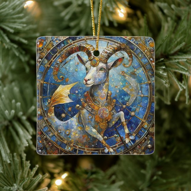 Zodiac - Capricorn the Sea Goat Ceramic Ornament (Tree)