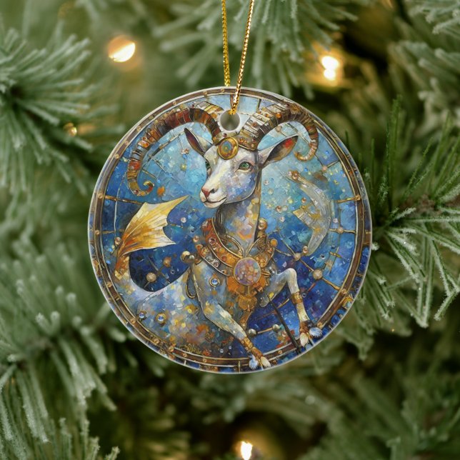 Zodiac - Capricorn the Sea Goat Ceramic Ornament (Tree)