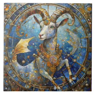 Zodiac - Capricorn the Sea Goat Ceramic Tile