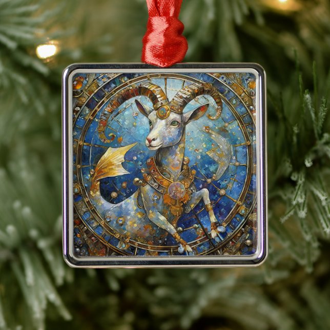 Zodiac - Capricorn the Sea Goat Metal Ornament (Tree)
