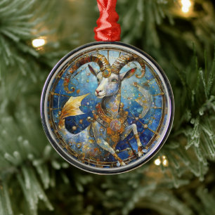 Zodiac - Capricorn the Sea Goat Metal Ornament