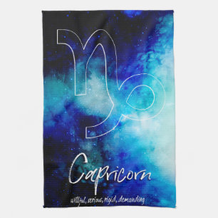 Zodiac : Capricorn Traits Tea Towel