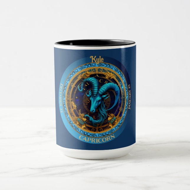Zodiac Capricorn with Name Coffee Mug (Center)