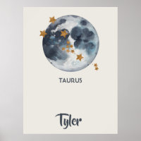 Zodiac Celestial Taurus Nursery Wall Art