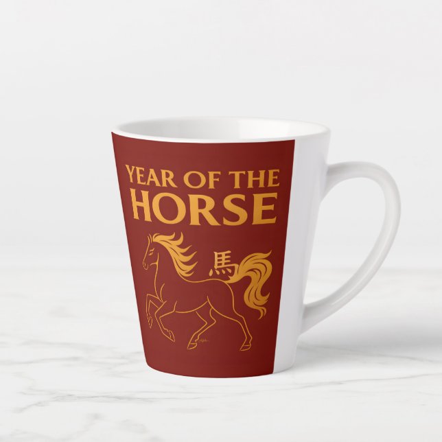 Zodiac Chinese New Year 2026 Horse Latte Mug (Right)