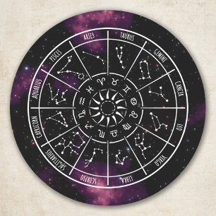 Zodiac Circle Stickers - Astrology Signs & Nebula