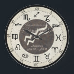 Zodiac Clock - Aquarius<br><div class="desc">Zodiac Clocks by Terri Meyer “A Sign of the Time” Combining astrology and function, this clock was designed from the universal astrology symbols of the zodiac. The twelve symbols corresponding to the birth month surround the perimeter of the clock in place of numbers for telling time. The most likeable trait...</div>