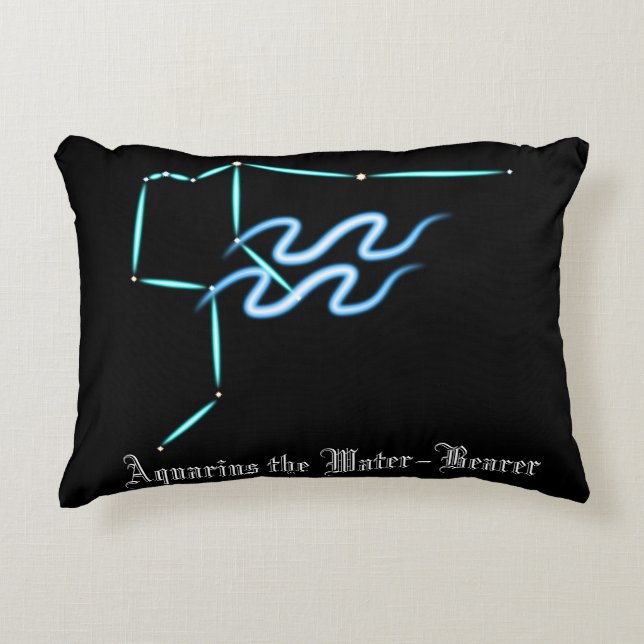 Zodiac Constellation Aquarius Accent Pillow (Front)
