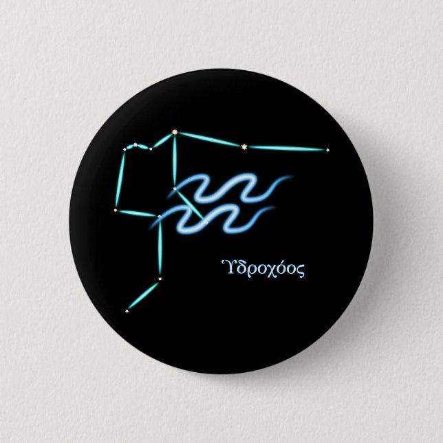 Zodiac Constellation Aquarius Button (Front)