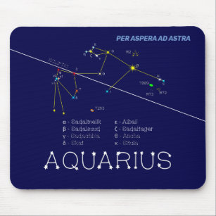 Zodiac Constellation Aquarius Mouse Pad