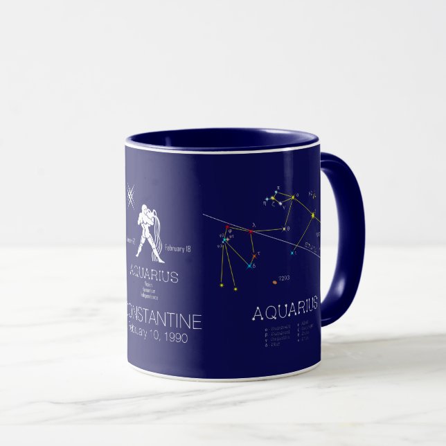 Zodiac Constellation Aquarius Mug (Front Right)