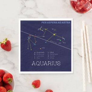 Zodiac Constellation Aquarius Napkins