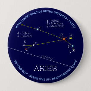 Zodiac Constellation Aries 10 Cm Round Badge