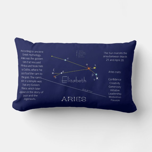 Zodiac Constellation Aries Funny Unique Lumbar Cushion (Front)
