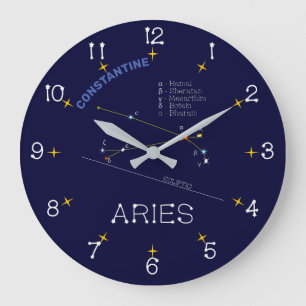 Zodiac Constellation Aries Large Clock