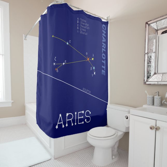 Zodiac Constellation Aries Shower Curtain (In Situ)