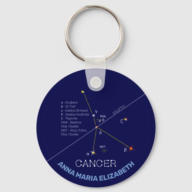 Zodiac Constellation Cancer Key Ring (Front)