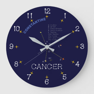 Zodiac Constellation Cancer Large Clock