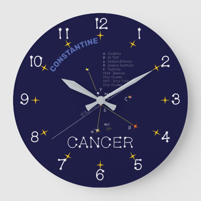 Zodiac Constellation Cancer Large Clock (Front)