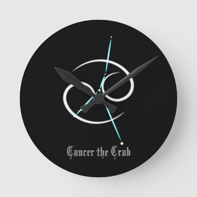 Zodiac Constellation Cancer Round Clock (Front)