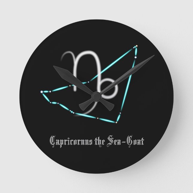 Zodiac Constellation Capricorn Round Clock (Front)