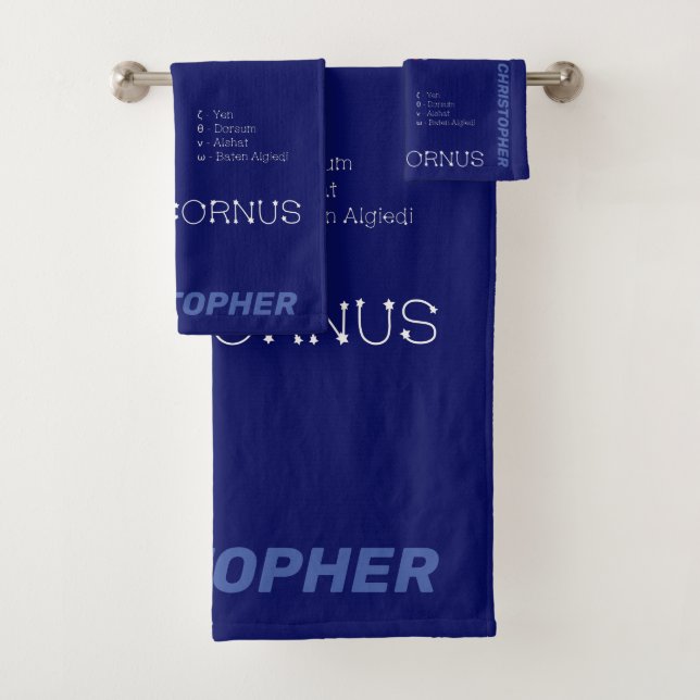 Zodiac Constellation Capricornus Bath Towel Set (Insitu)